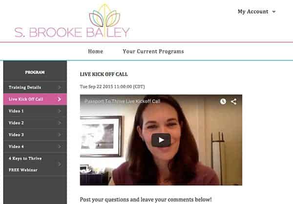 Screenshot of Brooke's Live Video Recording