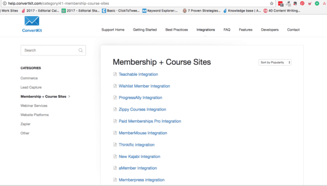 Screenshot of ConvertKit Membership + Course Sites