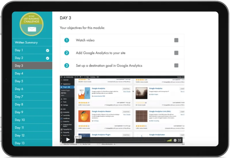 30 day list building challenge objective checklist