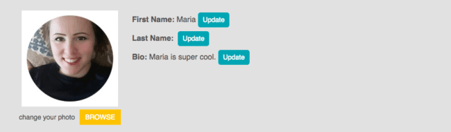 Screenshot of a member profile