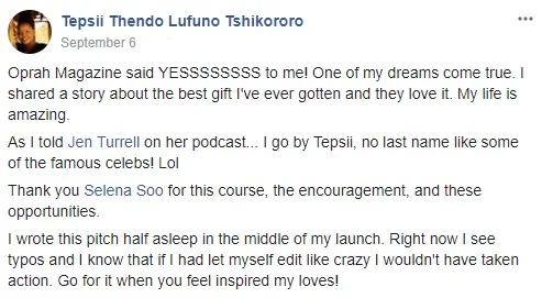 Tepsii Thendo Success Example