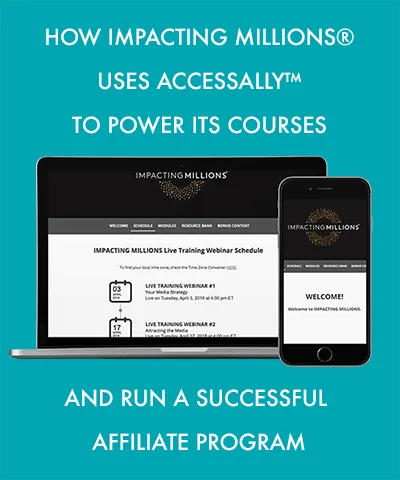 Screenshot of Impacting Millions Live Training Schedule