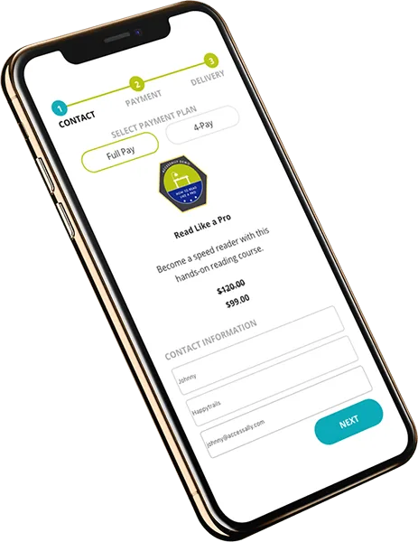 iPhone image of AccessAlly order page - WordPress Membership Subscription Plugin