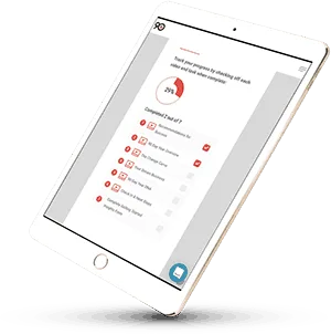 iPad image with mockup of the 90 day year progress goals