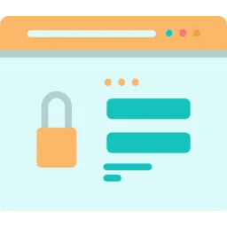 Icon showing a lock and login screen