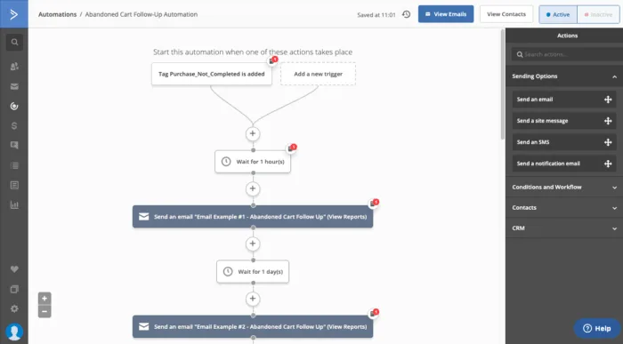ActiveCampaign automation screenshot