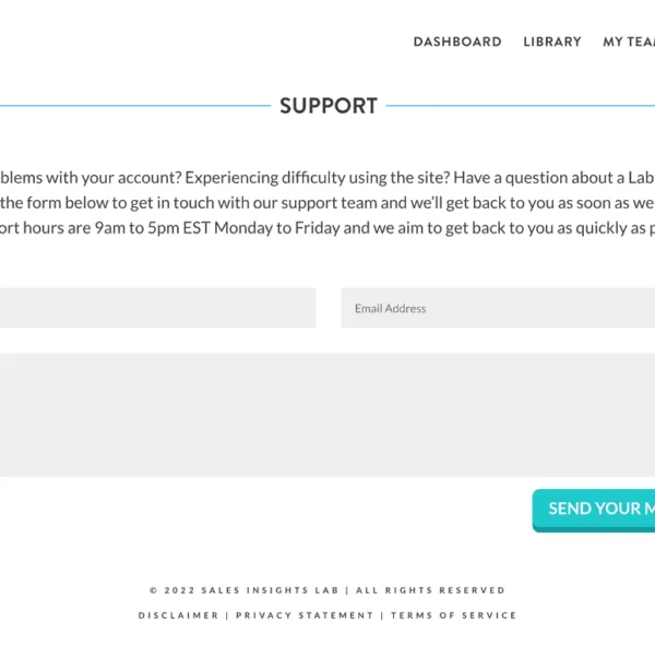 7- Support - AccessAlly Support page screenshot