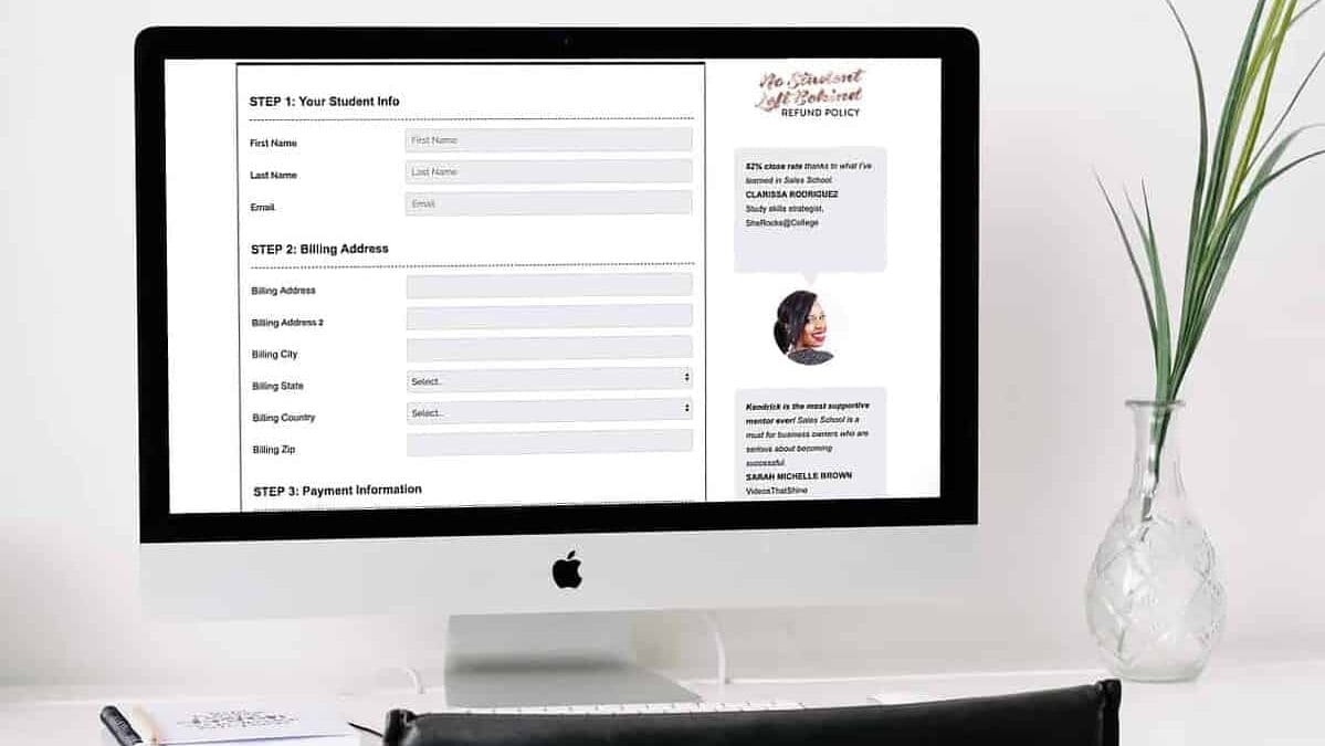 testimonial social proof checkout form - AccessAlly testimonial social proof checkout form