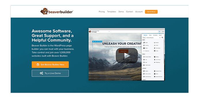 Screenshot of Beaver Builder Website Sales Page