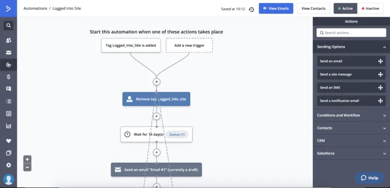 Screenshot of ActiveCampaign Automations