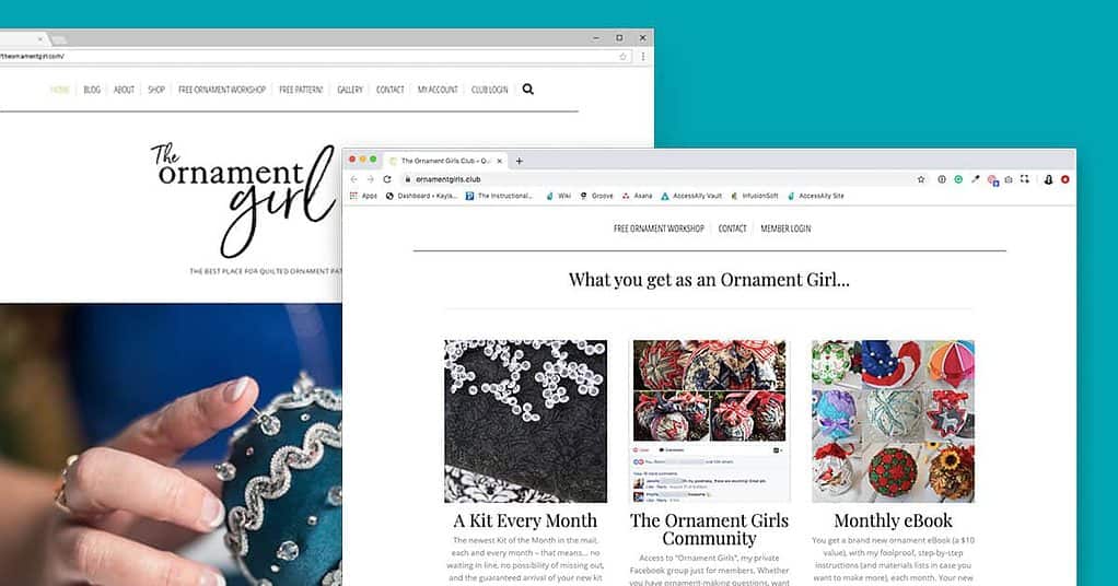 The Ornament Girl Website Mockup