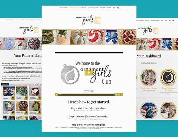 Online Membership Example Ornament Girl Club - AccessAlly Online Membership Example Screen Mockups ofOrnament Girl Club