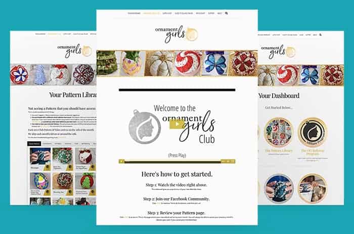 Online Membership Example Screen Mockups ofOrnament Girl Club
