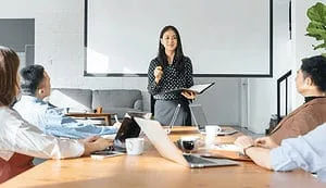 Woman giving a presentation