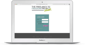 Screenshot of the Freelance to Freedom Project login screen