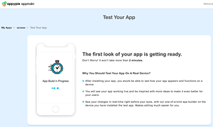 Screenshot of Appy Pie Create your app