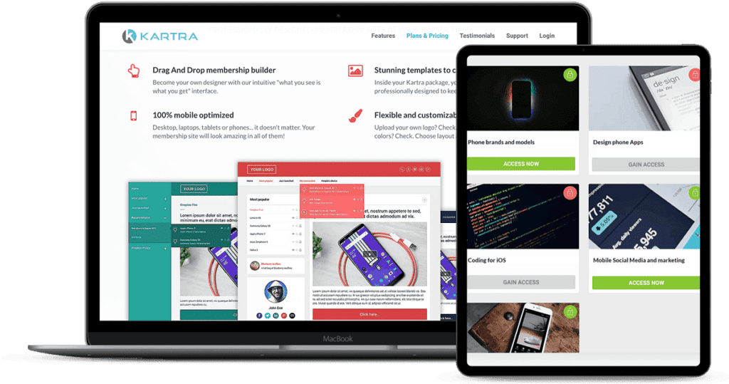 Kartra membership site design examples