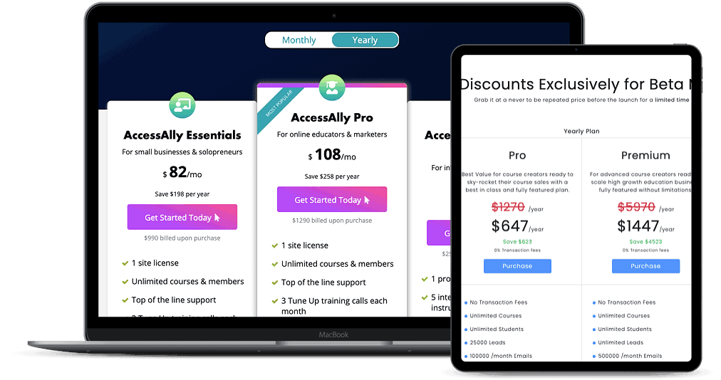 pricing for AccessAlly and New Zenler