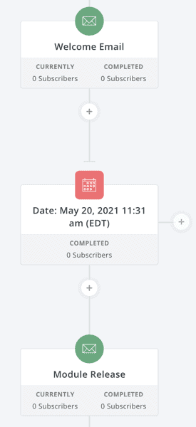 Screenshot of ConvertKit course delivery