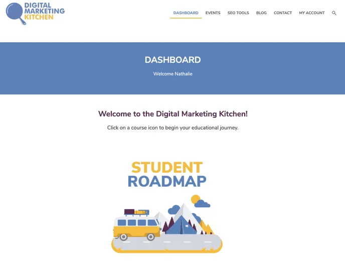 Screenshot of Digital Marketing Kitchen Welcome Screen