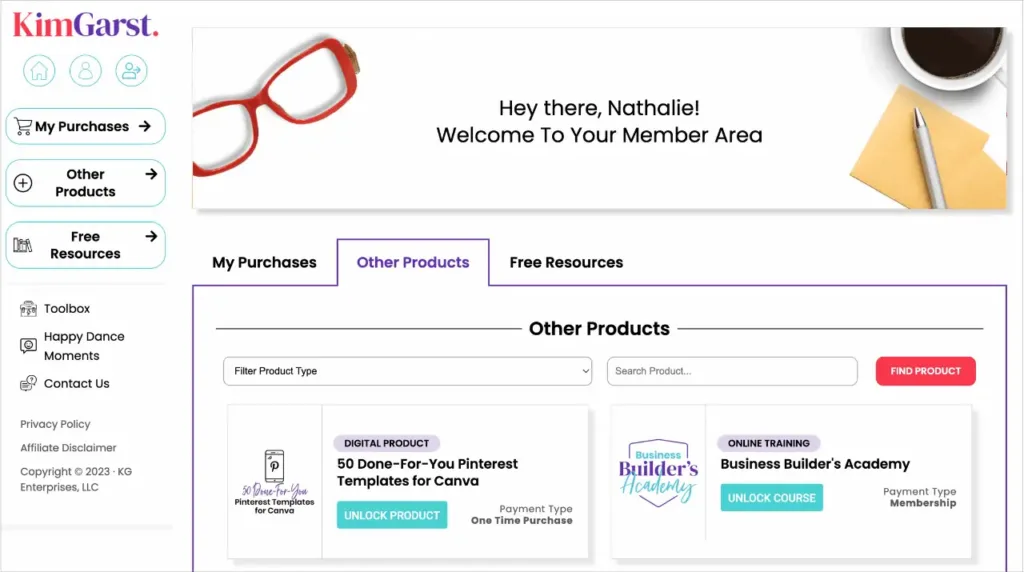 Kim Garst membership model example - AccessAlly Kim Garst membership model example