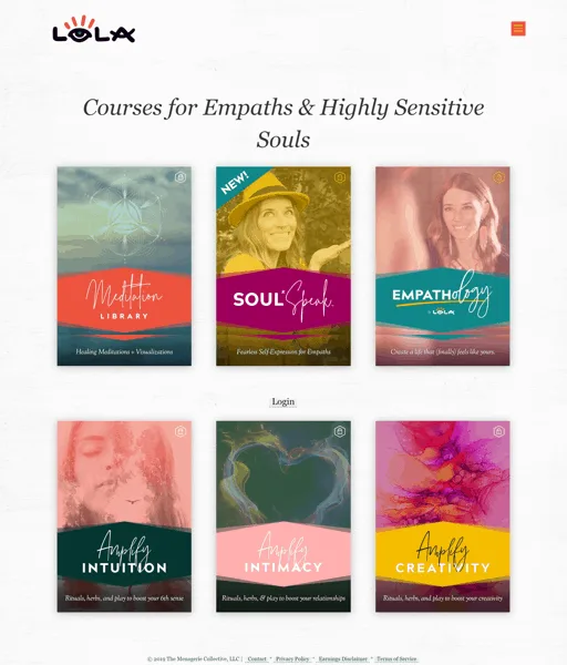 Screenshot of Courses to choose from