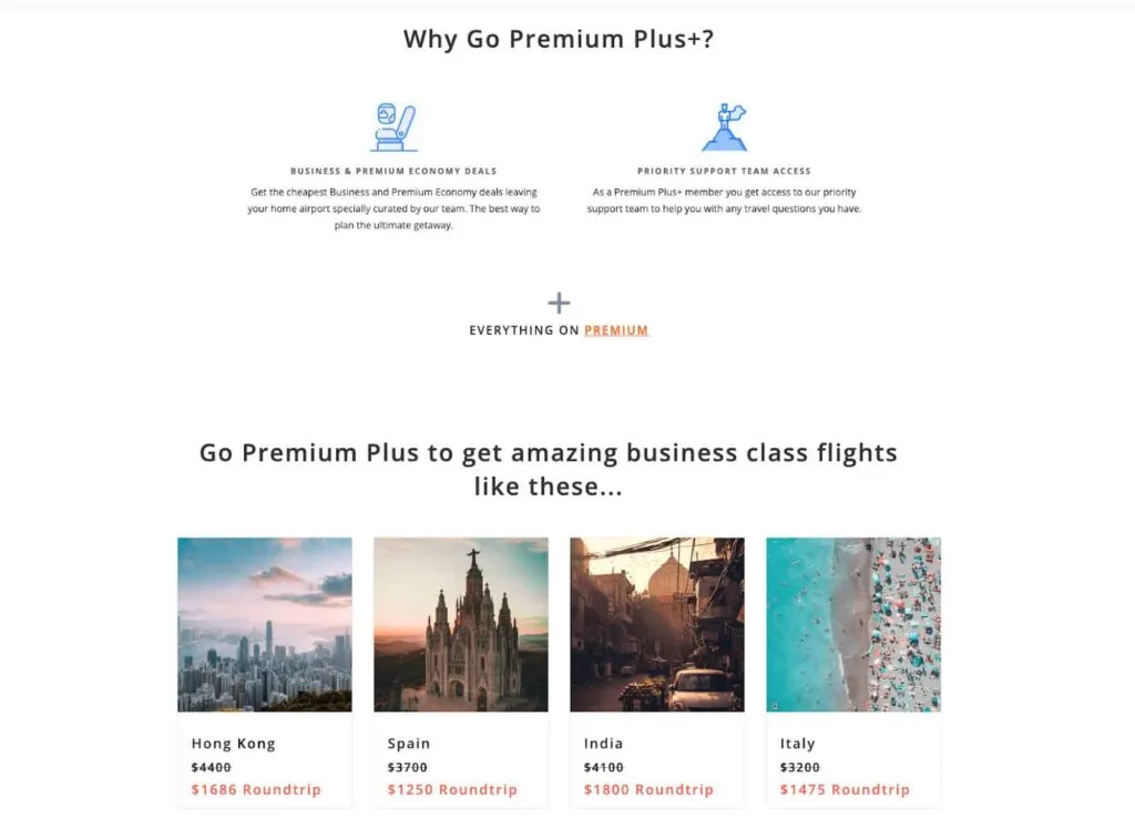 Dollar Flight Club membership model example - AccessAlly Screenshot of Dollar Flight Club - membership revenue model
