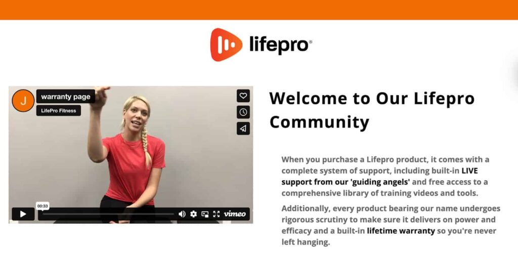 Screenshot of Life Pro membership model example