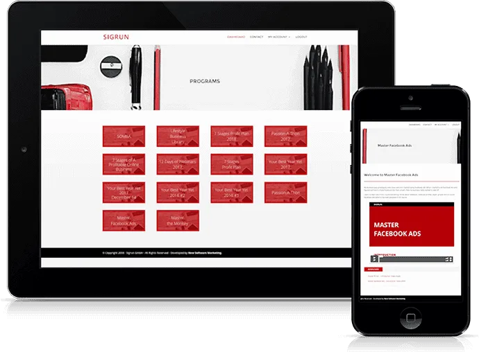 Sigrun Coaching membership model example - AccessAlly Screenshot of Sigrun Coaching - membership model business