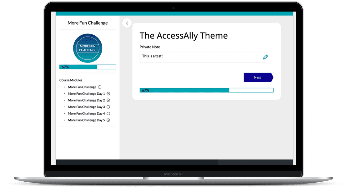 online course WordPress theme from AccessAlly