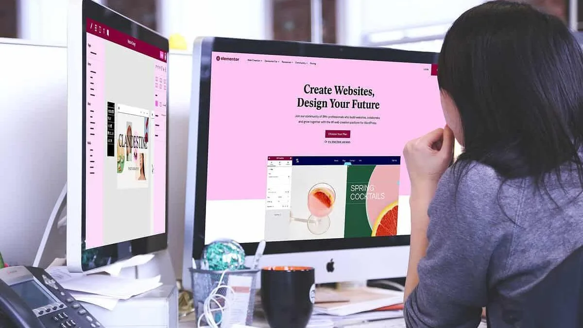 Desktop showing elementor theme
