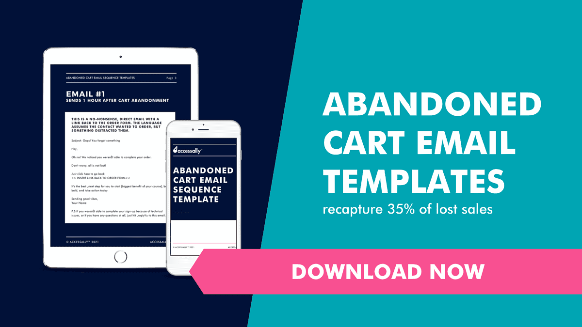 Click to get the abandoned cart email template