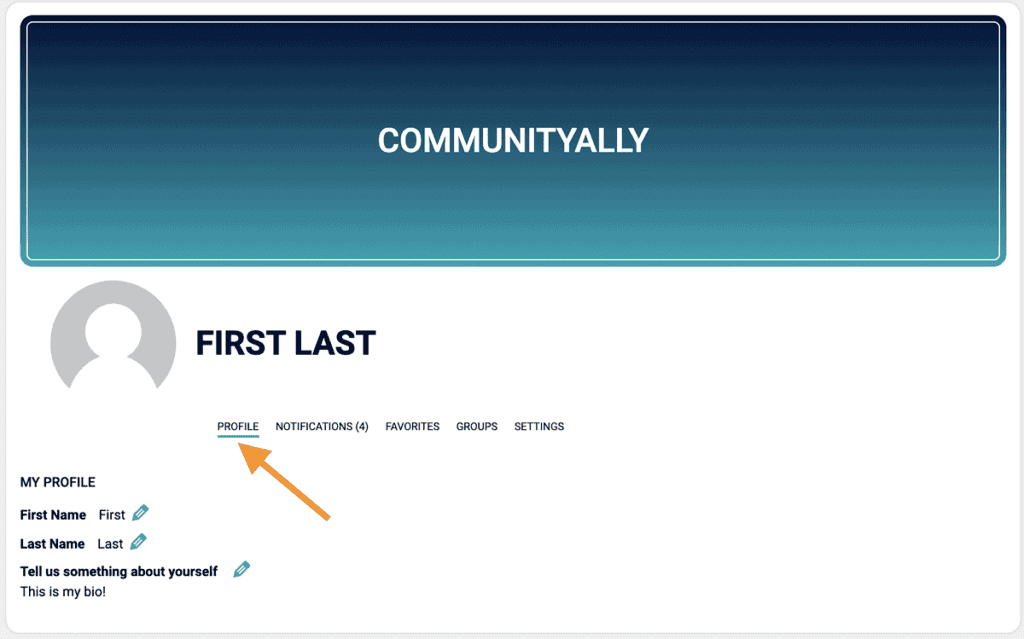 Screenshot of CommunityAlly profile