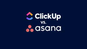 Logos for ClickUp vs Asana