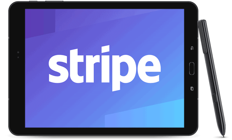 Tablet with Stripe logo