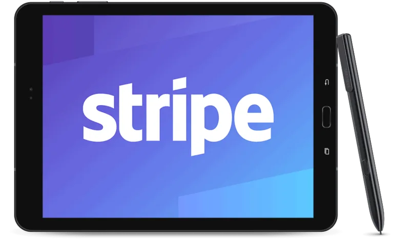 Tablet with Stripe logo