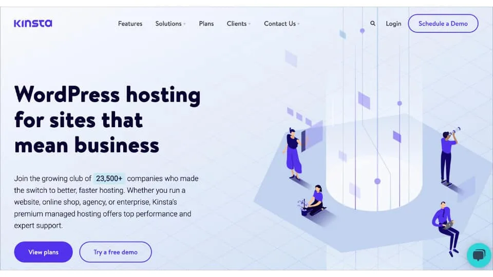 Kinsta website screenshot