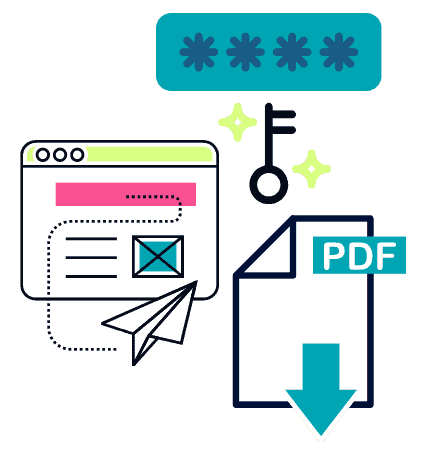 methods of content delivery including email, pdf, password protection