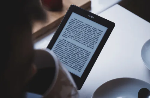 man reading ebook

