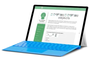 Tablet with Graphic Change Academy page