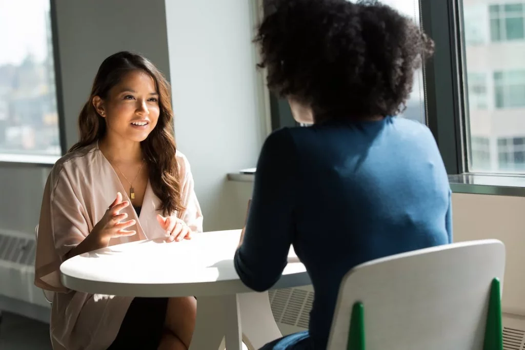 A woman applying for a business grant