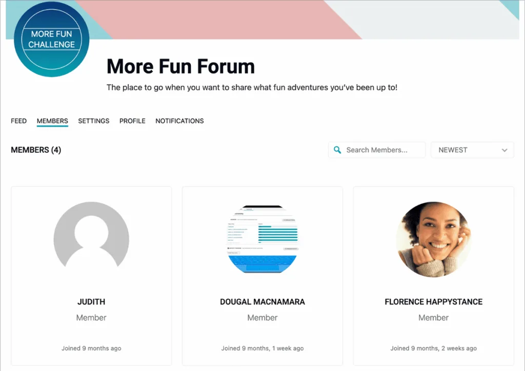Screenshot of CommunityAlly Group Directory