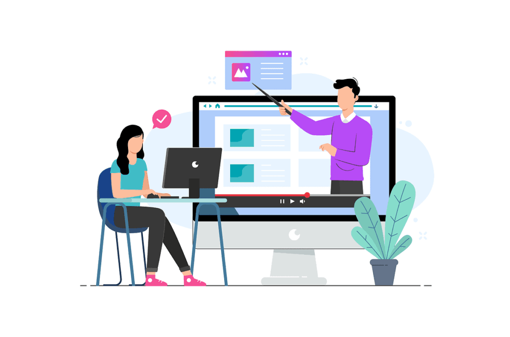 accessally-featured-image-how-to-start-online-teaching - AccessAlly Online learning people on a screen