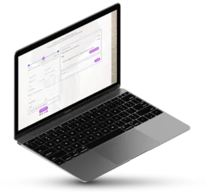 Laptop with screenshot of order forms