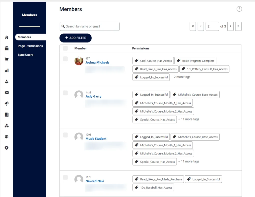 AccessAlly Member Management Page