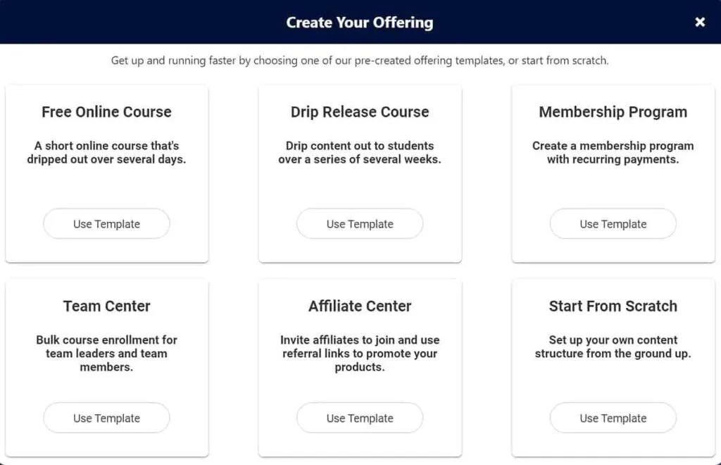 accessally-select-the-start-from-scratch-option-when-creating-your-offering - AccessAlly Select the start from scratch option when creating your offering with AccessAlly.