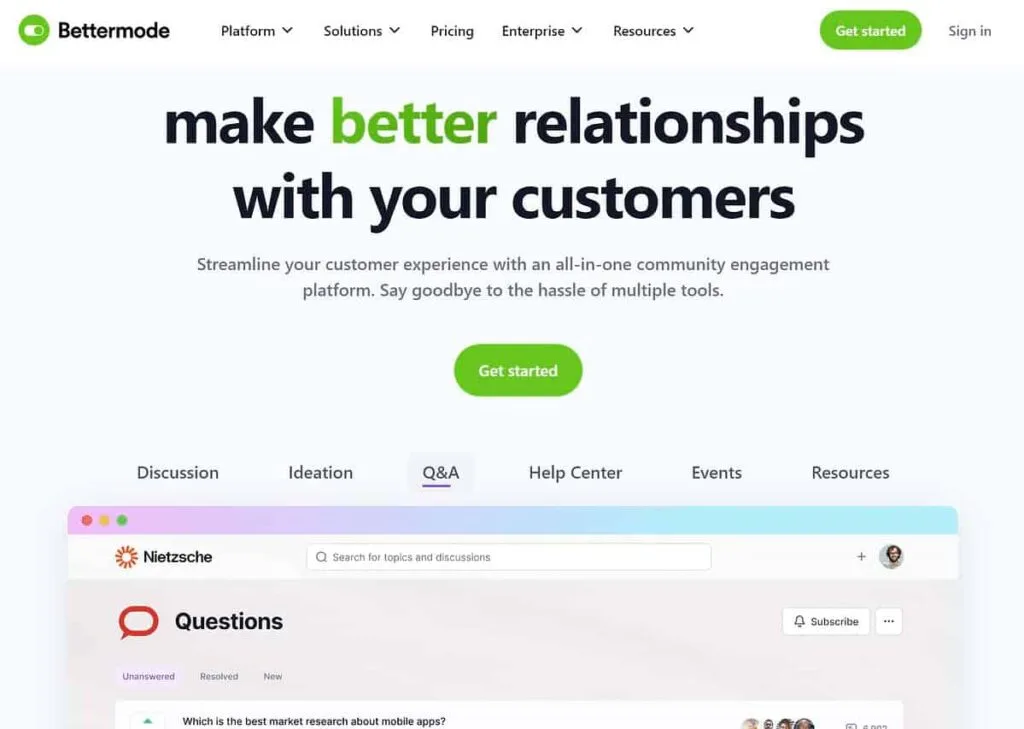 bettermode-streamline-the-customer-experience-and-build-stronger-relationships - AccessAlly Bettermode landing page