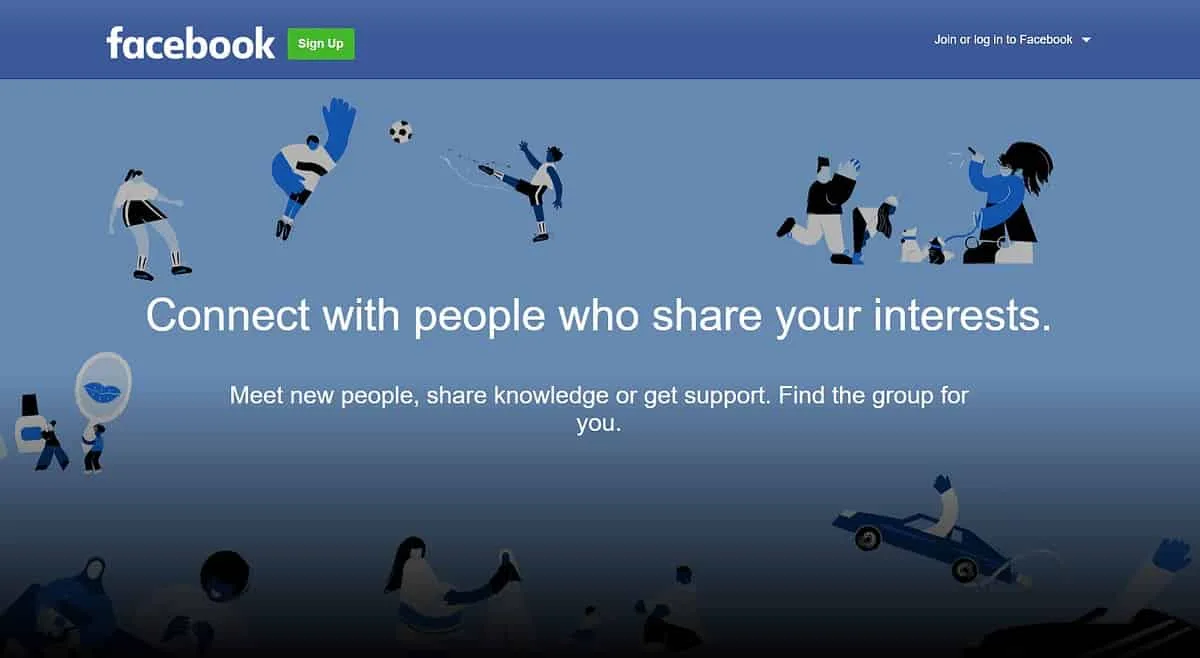 Facebook groups feature page