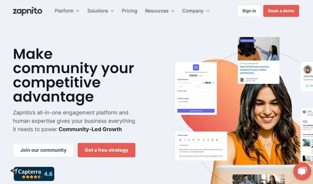 zapnito-build-unique-customer-community-experiences - AccessAlly Zapnito landing page