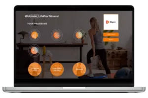 Laptop with the Life Pro Fitness member portal